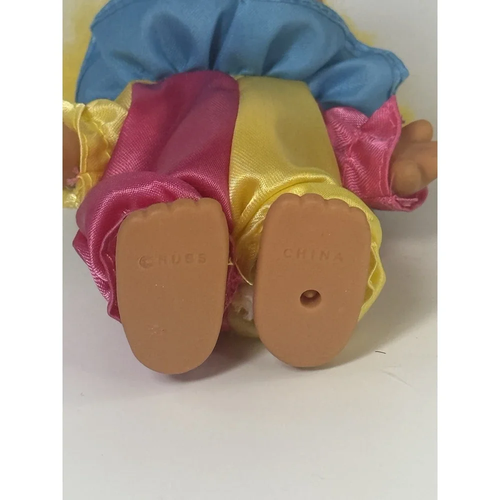 HAPPY BIRTHDAY CLOWN ACE NOVELTY Troll Doll YELLOW HAIR W/ Birthday Hat & Outfit